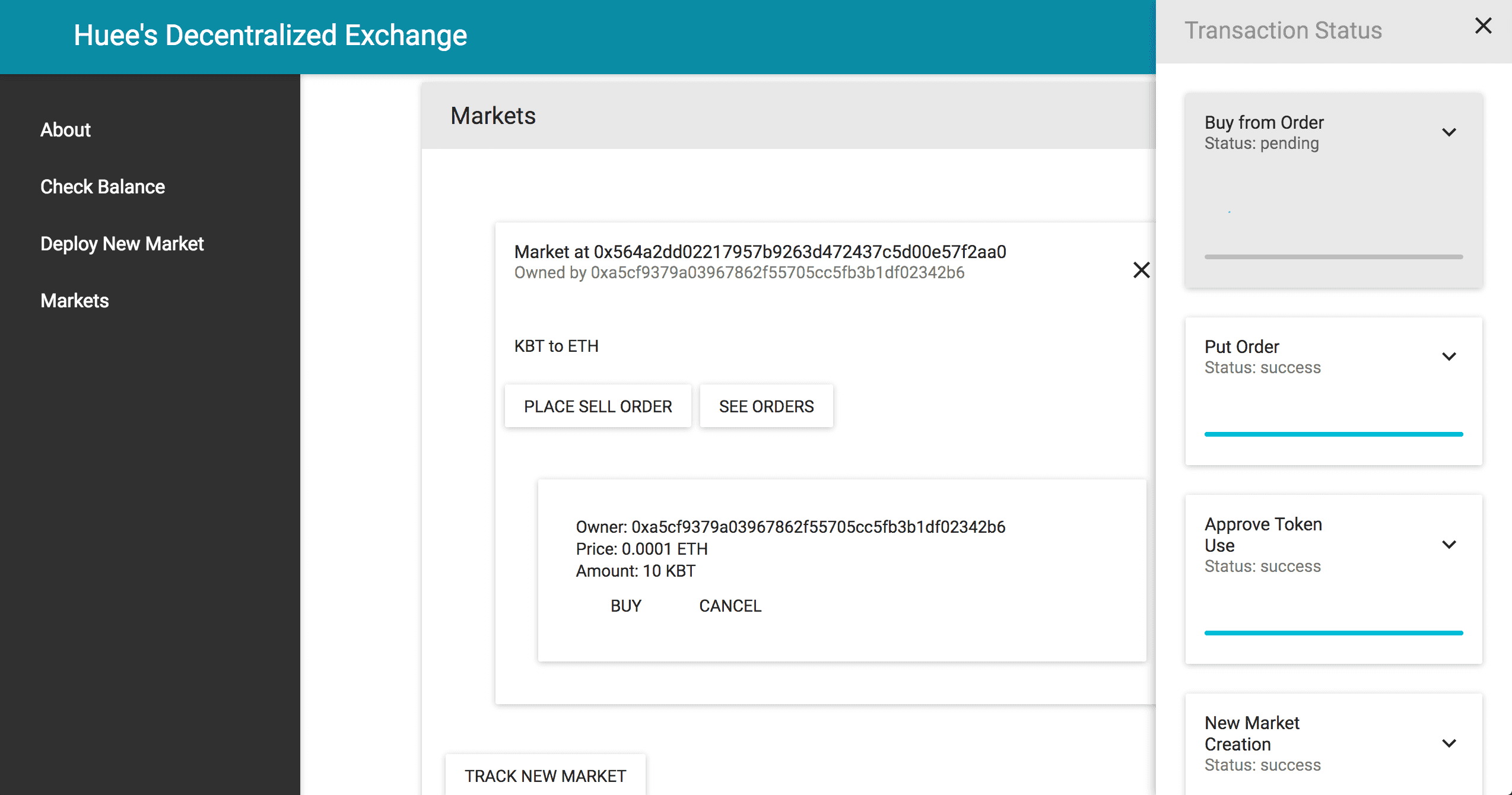 Blockchain-based Decentralized Exchange